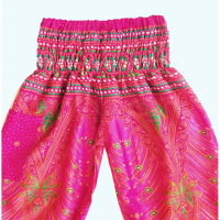 Kinder harembroek - maat 122 - Veer roze